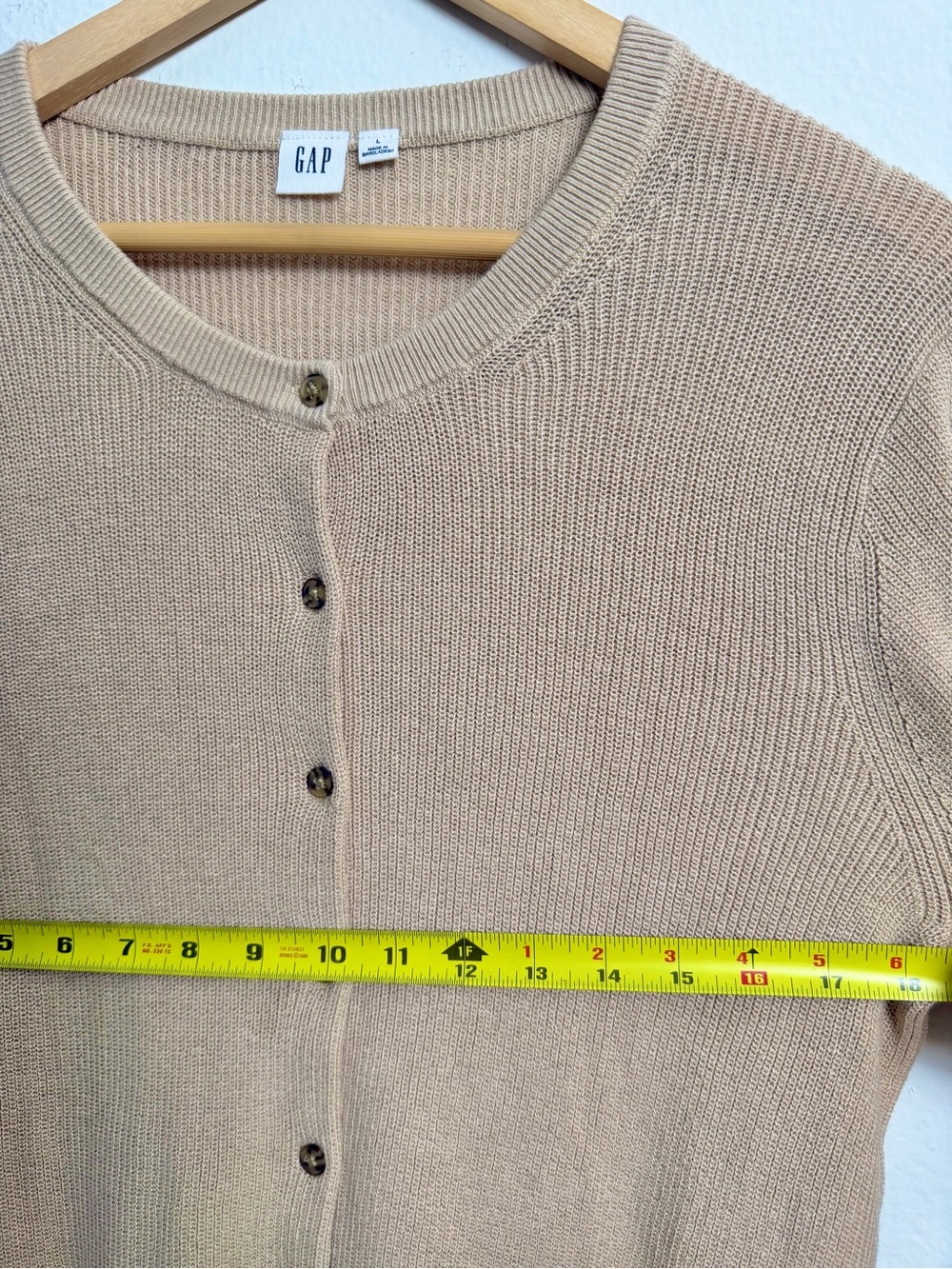 Gap Cotton Knit Cardigan Neutral Minimalist Everyday Size Large - Picture 4 of 5